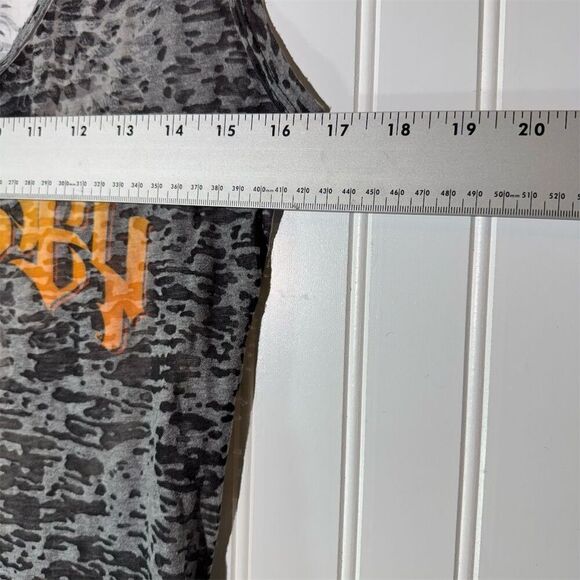Harley-Davidson Y2K White Gray Sheer Logo Double Sided Tank Top L Biker Babe Alt - Picture 5 of 10